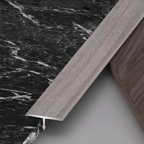 Raouoae T-Form Übergangsprofil Floor Divider Strip Türschwelle Für Nahtlose Bodenübergänge 3 Stück 90 Cm Laminat Übergangsprofil Geeignet Für Alle Bodenarten(Graue Eiche,Breite: 20 mm)