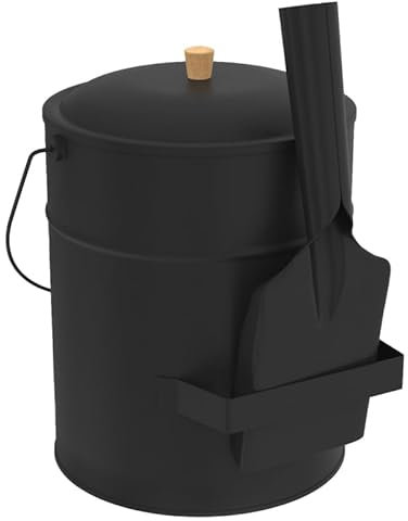 IDMarket - Seau à Cendres 15 L avec Pelle et Couvercle