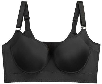 MOONBADI BH Damen mit bügel Schwarz Damen Komfort Starker Halt Vorne Rückenstütze Ungepolstert Bügel Minimizer BH BH Push up extrem 110B