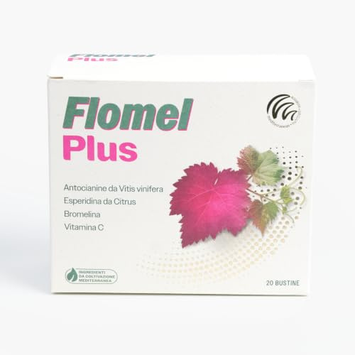 Esserre Flomel Plus | Integratore con Vite Rossa | 20 Bustine | Integratore Alimentare con Bromelina, Esperidina e Vitamina C | Supporto al Microcircolo | Senza Glutine e Lattosio