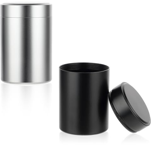 COMNICO 2 Stück Tragbarer Metall Pillendose Kleine Metall Tablettenbox Aluminiumlegierung Pillen Organizer Tablettendose Für Vitamine Fischöl Nahrungsergänzungsmittel Tägliche Und Reise