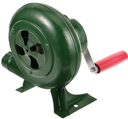 Ventilateur de barbecue à main pour barbecue en plein air - Ventilateur forgé à charbon pour forgeron - Soufflet à manivelle pour souffleur d'air souffleur à pop-corn (120 W, noir)