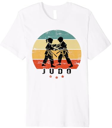 JUDO child retro sunset vintage boy and girl doing judo Premium T-Shirt