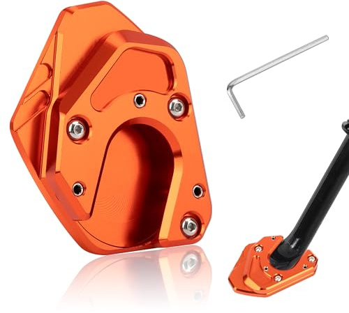 Tunejoy Cavalletti Laterale Estensione del Cuscino per Moto Piastra di Supporto per Cavalletto Laterale per Motociclo per ATV Dirt Pit Bike Colore Arancia