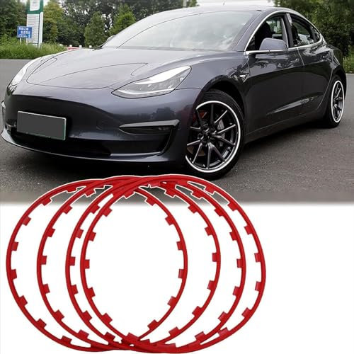 Felgenschutz, Felgennabenschutz, Autofelgenschutz, Autonabenschutzring, universeller 4-teiliger Reifenfelgenschutz, kratzfest, 16-20 Zoll Felgenring, Leichtmetallfelgenschutz, Reifenschutz (