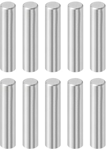 QUARKZMAN 10Pz 8x35mm Perni Cilindrici Acciaio Inossidabile 316L Argento | Elementi di Fissaggio per Aste e Perni Fermi per Ripiani in Metallo