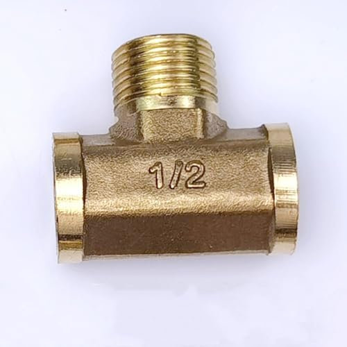 Pneumatic Plumbing Brass Pipe Fitting Male/Female Thread 1/8 1/4 3/8 1/2 BSP Tee Type Copper Fittings,Female,M,F,1/2