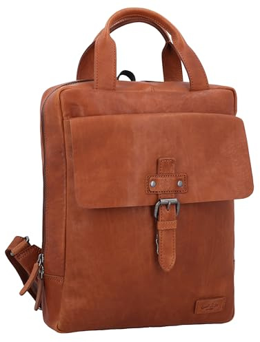 Gusti Leder Fahrradtasche Marlin - 2-in-1 Rucksack & Gepäckträgertasche Fahrradrucksack Braun Leder