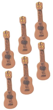 HANABASS Mini Guitare Décorative Accessoires Créatifs et Adorables en Résine Synthétique 6 Pièces pour Décoration de Bureau ou Maison de Poupée