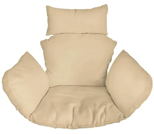 Ferocity Suspendu Hamac Chaise Coussins XXL, Imperméable Siège de Chaise Rembourrage pour Patio Jardin, Balançoire Panier Suspendu Coussin de Siege, Beige [114]
