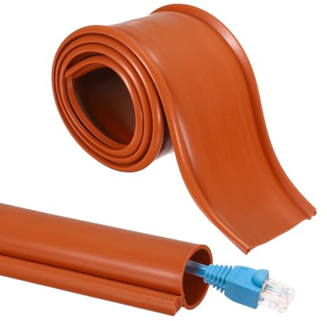 sourcing map 3.3ft Cable Management Sleeve, 1 Inch ID Flexible Cord Wires Hider Cover Insulation Snap-fit Protector for Substation, High-voltage Electrical Networks, Red