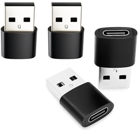 kwinfei 4 Pezzi Adattatore USB C USB 3.1 10Gbps, Convertitore Maschio a Femmina USB C to USB Portatile, Presa USBC, Compatibile con Smartphone Serie 17/16/15, Galaxy S25/S24, PC, Tablet, Desktop