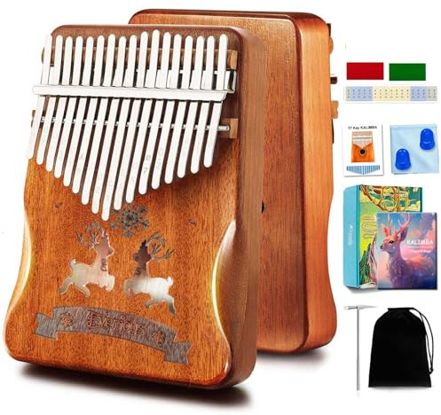 Everjoys Kalimba Thumb Piano 17 Keys w/Free Online Lesson for Adult