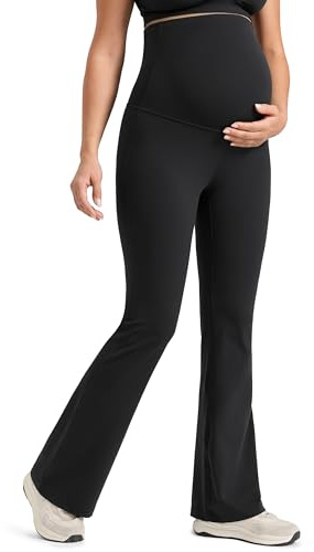 CRZ YOGA Maternity Flare Leggings 31 | Butterlift, Buttery Soft, Moderate Compression, Casual, Super High Waist, U-shaped Belly, Pregnancy and Postpartum