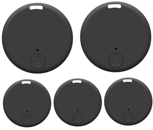 Traceurs GPS 5 pièces, dispositif de suivi en plastique Anti-perte de clé ronde pour enfants, chiens, animaux compagnie, chats, portefeuille, porte-clés, bagages, rappel d'alarme, fournitures p.