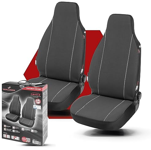 Walser Auto-Sitzbezug Modulo, 2 Vordersitzbezüge, Universal Auto-Schonbezüge für Highbacksitze, Universal PKW-Sitzbezüge, Sitzschoner-Auto schwarz