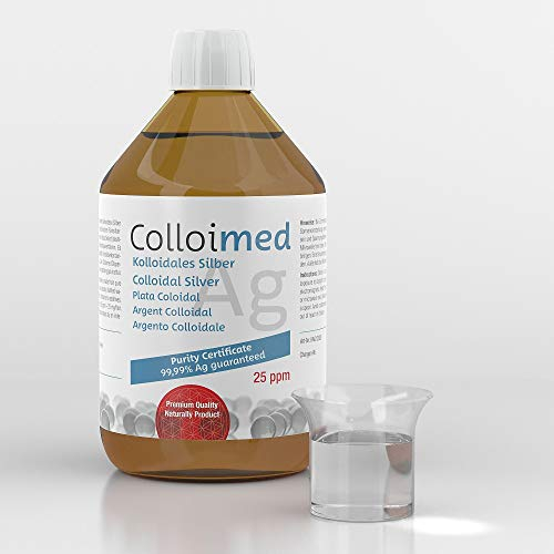 Colloimed Kolloidales Silber 25ppm hoch konzentriert Reinheitsstufe 99,99% in brauner Apotheker-Glasflasche 250ml (Silber-25ppm, 250ml)