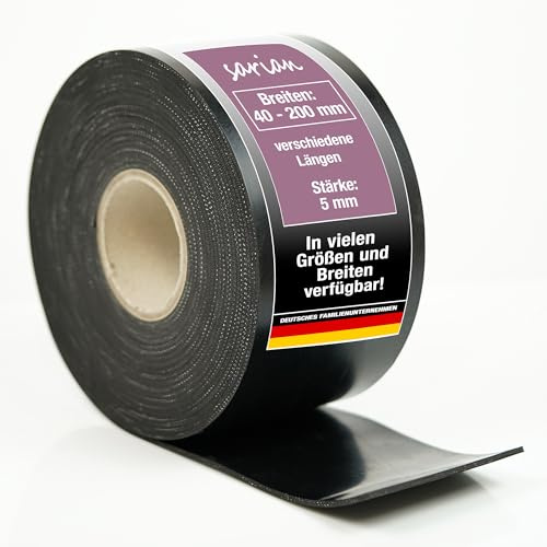 sarian Gummistreifen mit Gewebeeinlage Stärke 5mm viele Größen Schutzmatte Gummidichtung Bodenmatte Gummimatte Gummiunterlage Industriequalität Gummi-Matte-Platte Vollgummi Schürfleiste Hartgummi