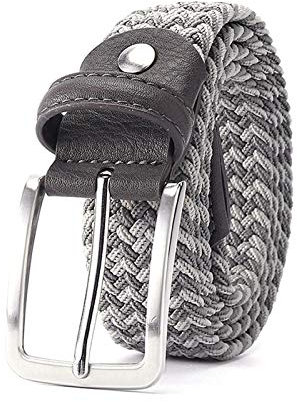 Tactfulw Männer elastischer Gürtel Gestreifte Frauen Stretch-Gürtel Strick Geflochtene Langgürtel 95cm 160cm Gürtel, 110cm