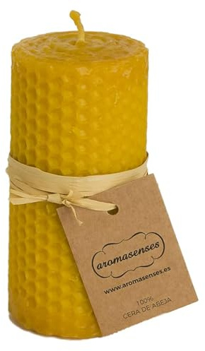 Aromasenses Velas de Cera Virgen | Forma de Panal de Abejas | Hechas a Mano | Sin Tóxicos | Auténtica Cera de Abejas Natural | Estilo Artesanal | Para Crear Ambiente Relajante | Velon 4,5cm x 10cm