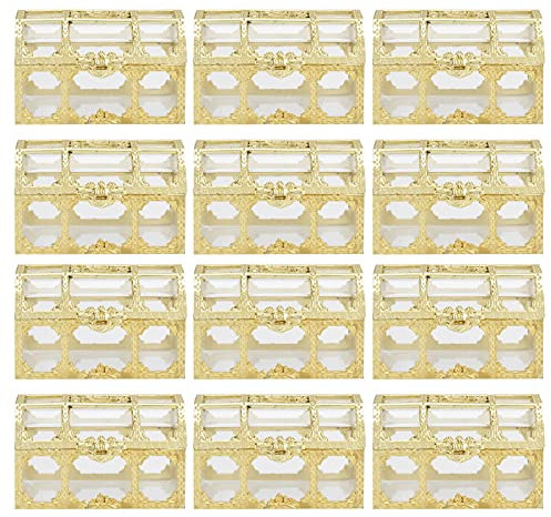 JYCRA 12 STÜCKE Aushöhlen Pralinenschachtel, Tragbare Hochzeit Pralinenschachtel, Kunststoff Pralinenschachtel, Hochzeitsfeier Favor Box Pralinenschachteln für Geburtstagsfeier(kleines Gold)
