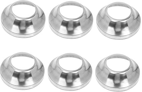 Happyyami Soporte De Base De Poste De Barandilla Metálica Inoxidable, Faldón Redondo Para Porche y Cercas, Juego De 6 Piezas, Diseño Compacto Para Instalaciones Seguras y Duraderas