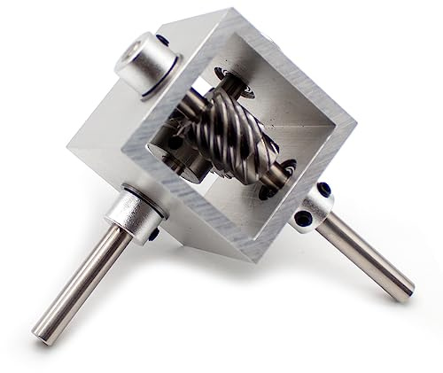 Toplionace Micro 1: 2 Turbine Transmission à Vis Sans Fin Boîte de Vitesses Inversée à Angle Droit, Réducteur D'angle à 90 Degrés Dispositif D'angle D'arbre de 6mm