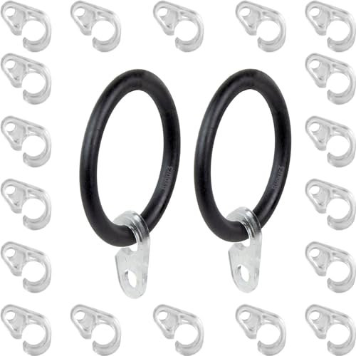 Byour3-55 Ganci in Plastica Trasparente per Anelli Bastoni Legno - OCCHIELLO per Bastoni tende - Occhielli trasparenti per Gancetti Bianchi per fettucce Nastri arricciatenda (Diametro 11mm, 55pz)