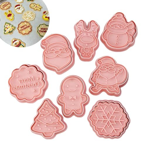 Yealoo 8 Pcs Emporte Pièces Noël,Moule Biscuit Forme Biscuit Noël Plastique