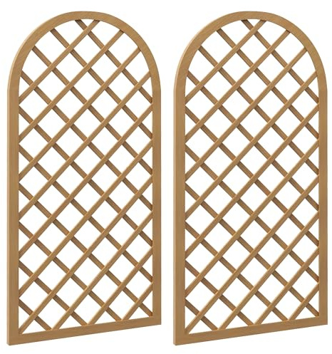 Outsunny Lot de 2 Treillis en Bois pour Le Jardin - Panneau Arc pour Plantes grimpantes - dim. Un Panneau : 60L x 120H cm