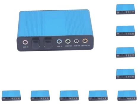 10 set of USB External Sound Card 5.1 Surround Sound Optical Audio Sound Card, Blue