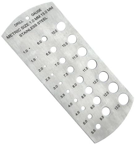 MachEl Jauge de forage métrique en acier inoxydable, gamme 1-13 mm, outil de mesure de précision