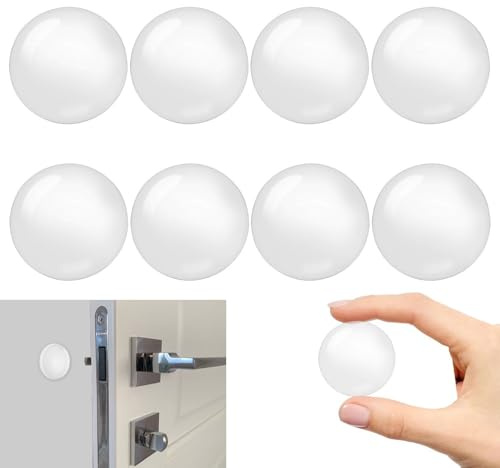 Butée de Poignée de Porte Murale, 8PCS Butée de Porte Adhésive Tampon Porte en Silicone 50mm Puissant Stop Porte transparent Protecteur silencieux Butoirs de Porte pour Portes De Placard,Cuisine