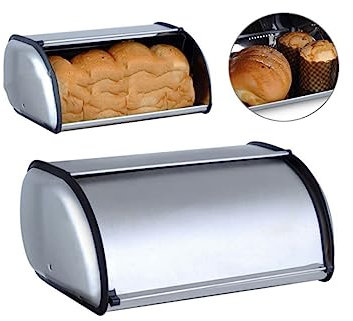COLLBATH Portapane Acciaio Inossidabile Scatola Per Pane Con Design Semplice Cucina e Conservazione Panificati