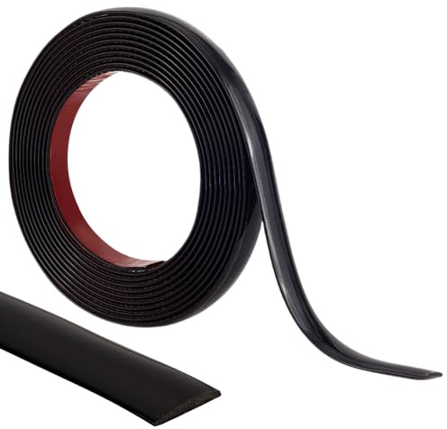 CRASPIRE 16.54Ft/5Mx1.8cm Flexible Molding Trim Peel and Stick Black Self Adhesive Waterproof Wall Mirror Corner Round Edge Tile Trim Ceiling Countertop for Floor Furniture Baseboard Border Door