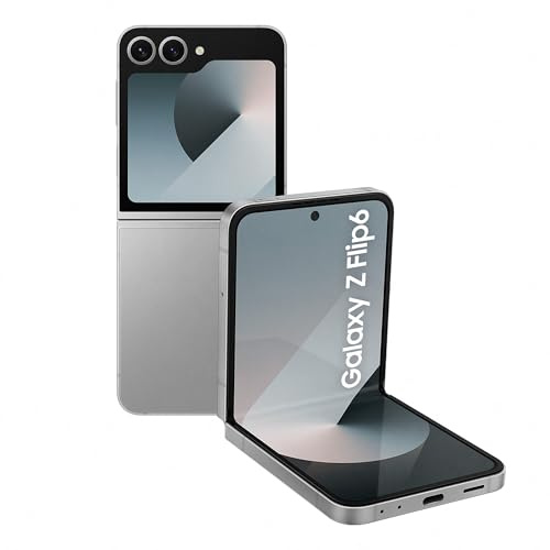 Samsung Galaxy Z Flip6 AI Smartphone, Unlocked Android Smartphone, 256GB Storage, 50MP Camera, Silver Shadow, 3 Year Manufacturer Extended Warranty (UK Version) (Renewed)