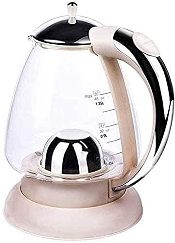 SJHDHDA Hervidores, Hervidores de Vidrio para Agua hirviendo Cafetera de Acero Inoxidable Hervidor de té antiseco con Temperatura controlada para el hogar 1.35L Learned extensively