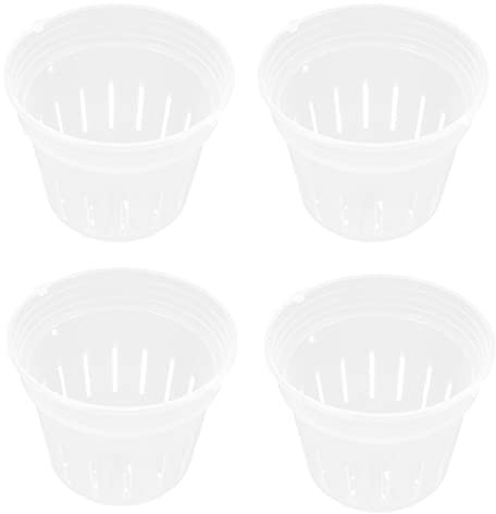 BESPORTBLE 4pièces Gobelets De Plantation pour Orchidées Pots De Pépinière Transparents Plastique Coupelles Engrais