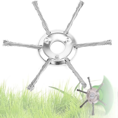 Yuchengxiang Petrol Strimmer Head,Steel Wire Grass Trimmer,Strimmer Head,Indestructible Brush Cutter Attachment with Knotted Wire, 24.5mm Replacement for Lawn Mowers & Grass Trimmers (7inch)