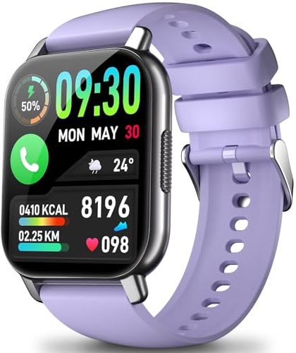 Smartwatch Damen Herren mit Telefonfunktion, 1.85'' Zoll HD Smart Watch, 112+ Sportmodi Sportuhr mit Pulsuhr/Schlafmonitor, IP68 Wasserdicht Fitnessuhr mit Information Erinnerung für iOS Android