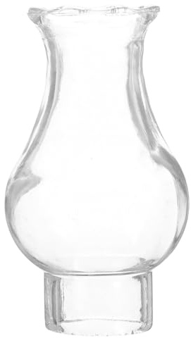 COLLBATH Abat-jour Verre Transparent pour Lampe à Pétrole Remplacement Cheminée Verre Abat-jour avec Bord Forme de Fleur Éclairage Doux et Sécurisé pour Lampes à Huile