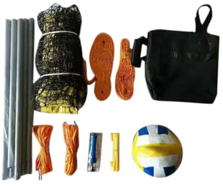 Volleyballnetz-Set für den Außenbereich, einfaches Setup-Set, Hinterhof-Ausrüstung, stabile Stangen, wetterbeständiges Netz, schnell und einfach zu transportieren, tragbare Aufbewahrung, stabile