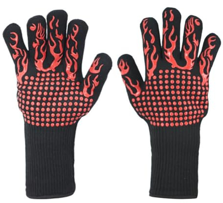 Opatiny Insulated Gloves 800°C Heat Resistant for Grilling, Baking, Cooking and Welding - Aramid Fiber with Silicone Grip & Cotton Lining, Machine Washable