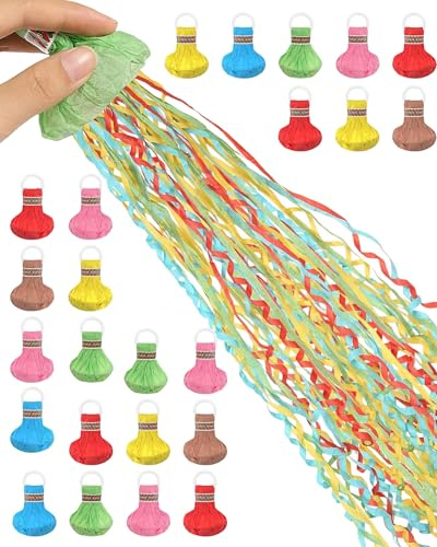 Fonyiunce 20 Pièces Serpentin Multicolor, Lancer Serpentins, Serpentins en Papier à Lancer pour Le Réveillon du Nouvel an, Anniversaire, Mariage, Fête(Couleur Aléatoire)