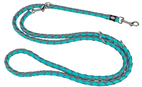 TRIXIE Hundeleine Cavo V-Leine S–M, 2,00 m ø 12 mm in ozean/grafit - verstellbare Leine für Outdooraktivitäten - für kleine bis mittelgroße Hunde - 143512