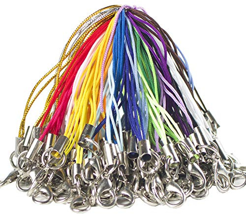 FSSTUD 100 Stück Karabinerverschluss Seil Karabinerverschluss Anhänger Handyanhänger Handy Lanyard für DIY Handwerk