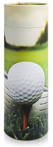 Bellaniks Scattering Tubes for Human Ashes - Cremation Urns for Burial, Travel, Transport Or Spreading Cremains - Cabin-Safe Green Memorial Container Keepsake - Green Golf Design Large 14.8 x 5