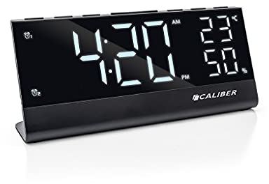 Caliber Radio Wecker - FM-radio - Digital Wecker - Alarm Clock - Schwarz - Dimmbarer LED-Anzeige - Temperatur- und Luftfeuchtigkeitsmesser