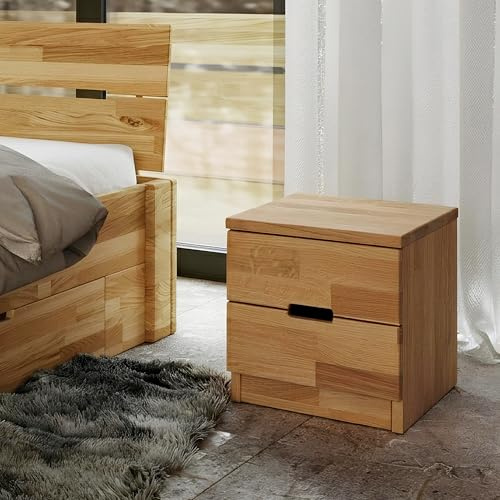 Krok Wood Nachttisch ELSA aus Massivholz 40x40x40 cm (in Eiche)