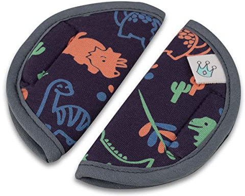 JYOKO KIDS Gurtpolster Universal für Babyschale Größe 0, Buggy, Autositz (Größe 0, Happy Dino)